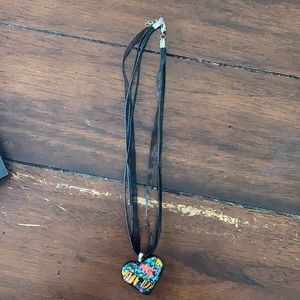 Breast cancer heart pendant necklace